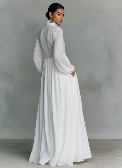 Classic elegant flowy maxi dress for women -2