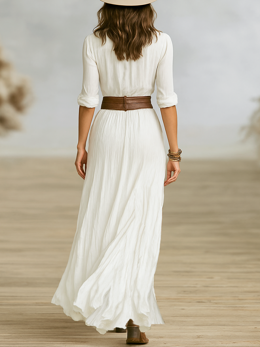 Elegant flowy relaxed maxi dress for women -5