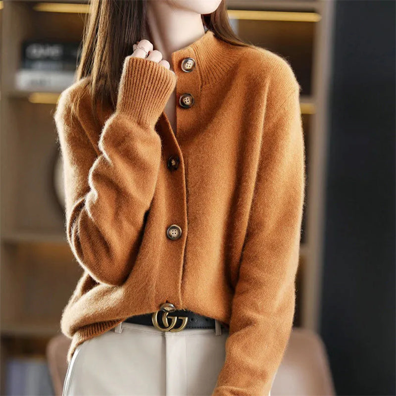 Classic longline ribbed cardigan for women | Arlina -1