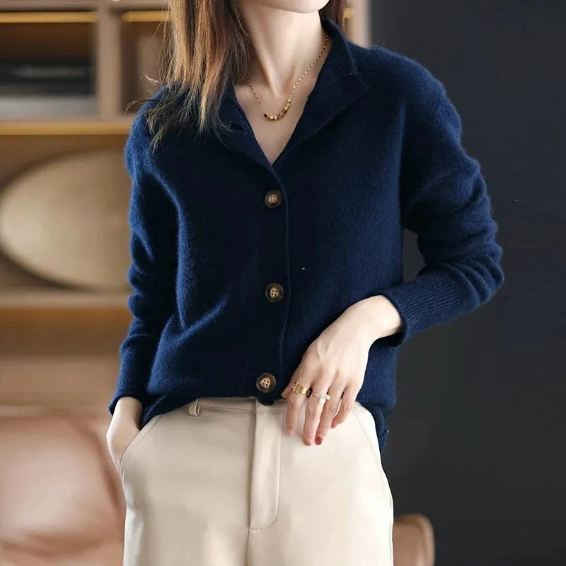 Classic longline ribbed cardigan for women | Arlina -10