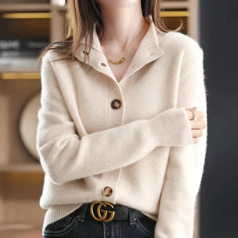 Classic longline ribbed cardigan for women | Arlina -9