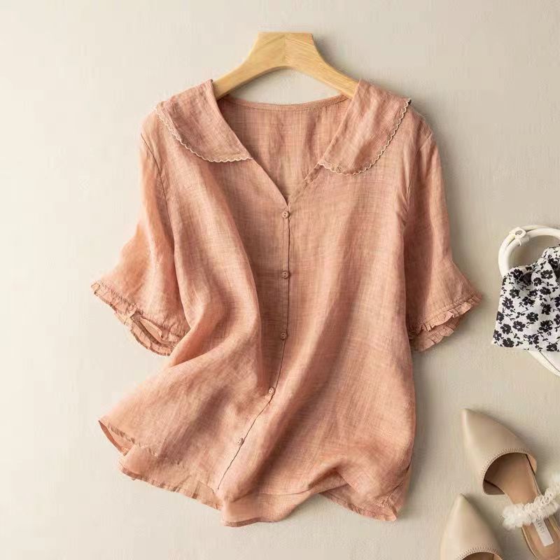 Classic feminine relaxed blouse for women | Adèle -2