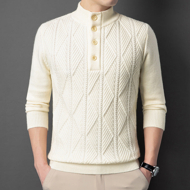 Classic knit ribbed jumper for men | Aurevo -2