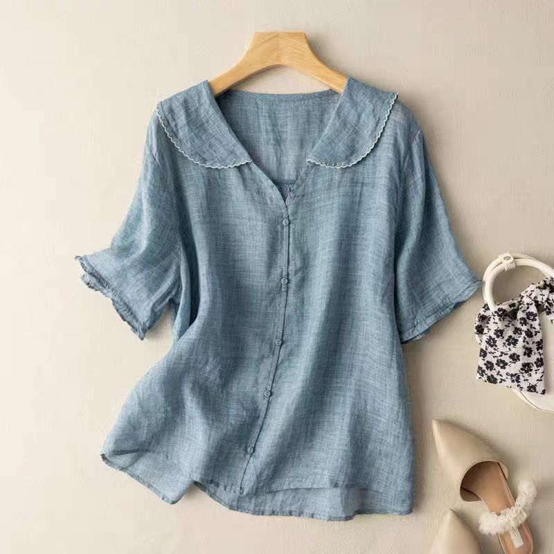 Classic feminine relaxed blouse for women | Adèle -3
