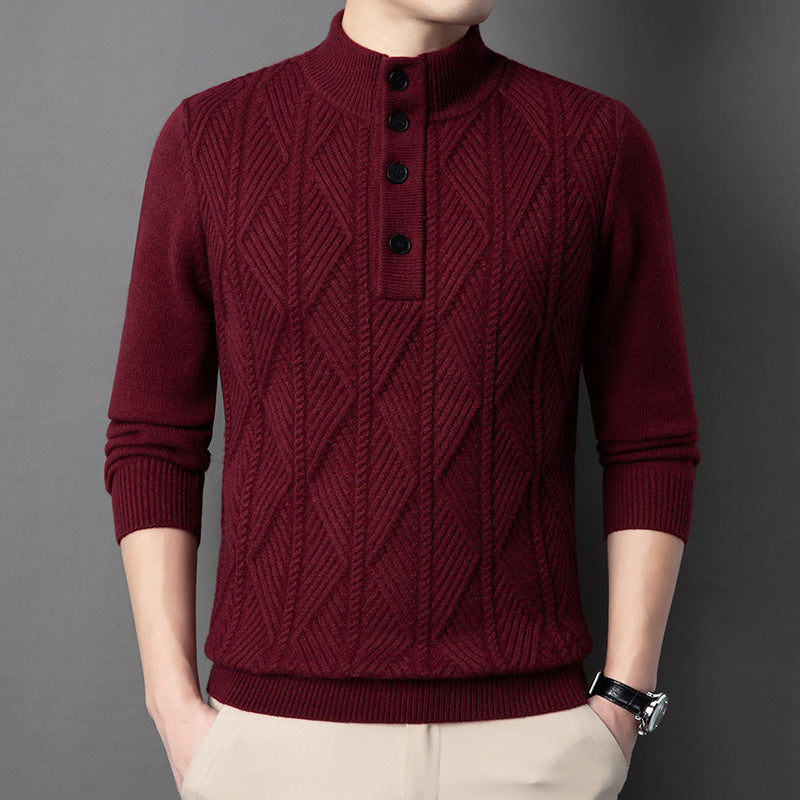 Classic knit ribbed jumper for men | Aurevo -4