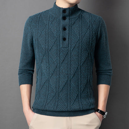 Classic knit ribbed jumper for men | Aurevo -3