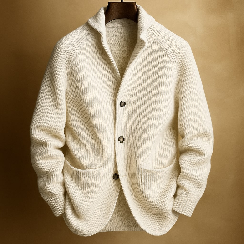 Classic knit ribbed cardigan for men | Mason -2