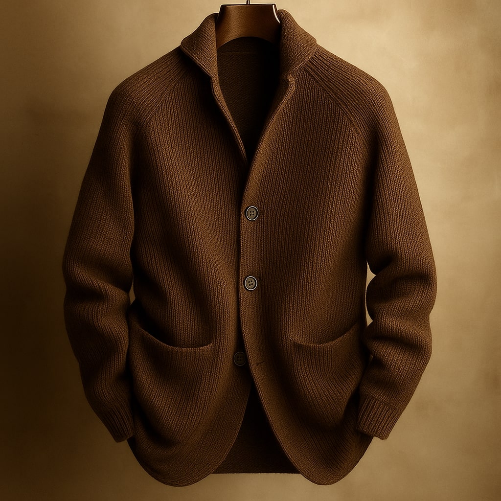 Classic knit ribbed cardigan for men | Mason -3