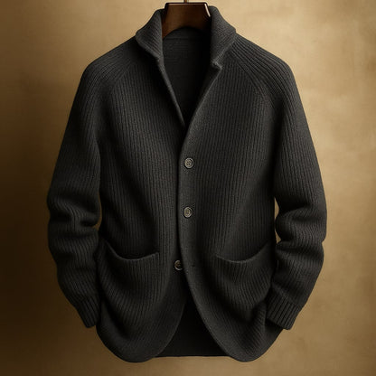 Classic knit ribbed cardigan for men | Mason -4