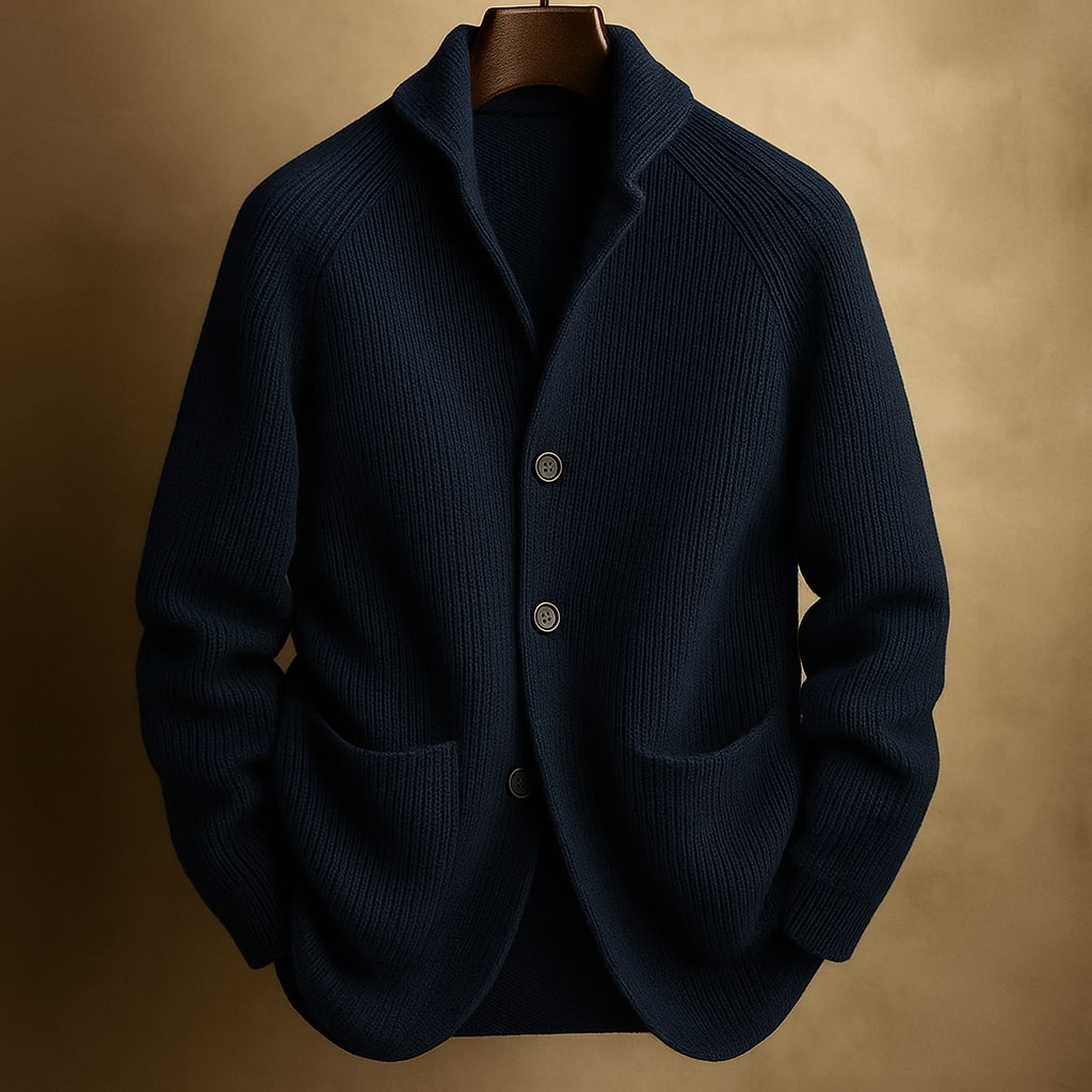 Classic knit ribbed cardigan for men | Mason -5