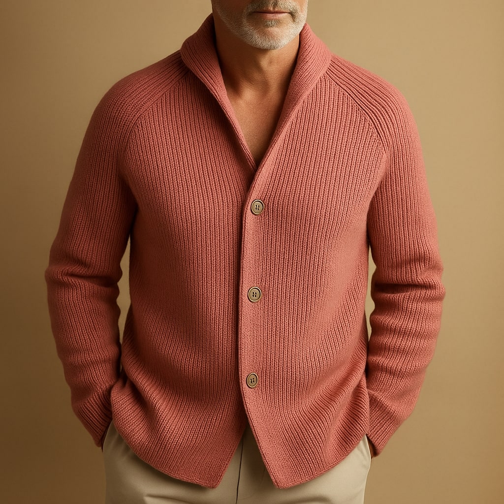 Classic knit ribbed cardigan for men | Mason -7