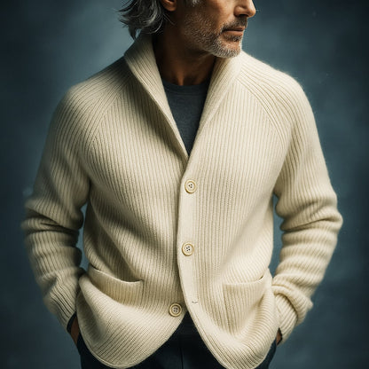 Classic knit ribbed cardigan for men | Mason -8