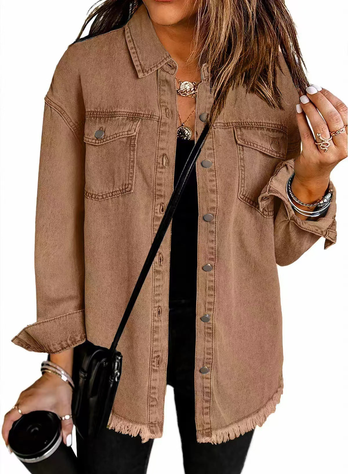 Classic everyday relaxed denim jacket for women | Katja -6