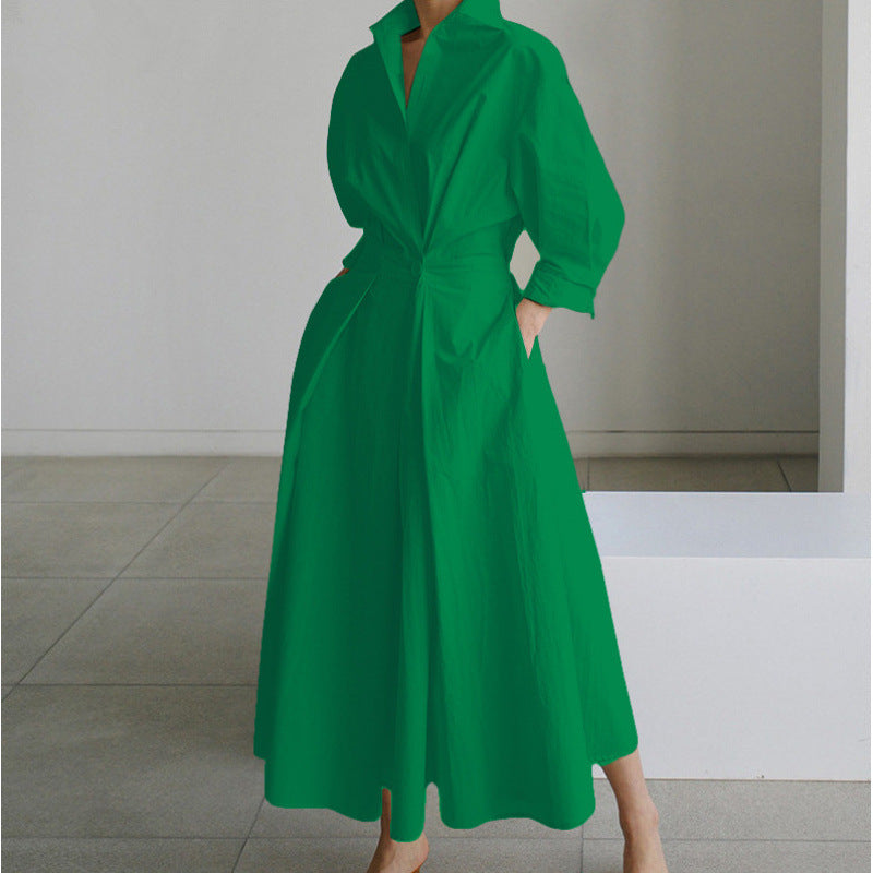 Classic elegant relaxed maxi dress for women | Sofer -3