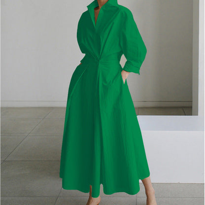 Classic elegant relaxed maxi dress for women | Sofer -3
