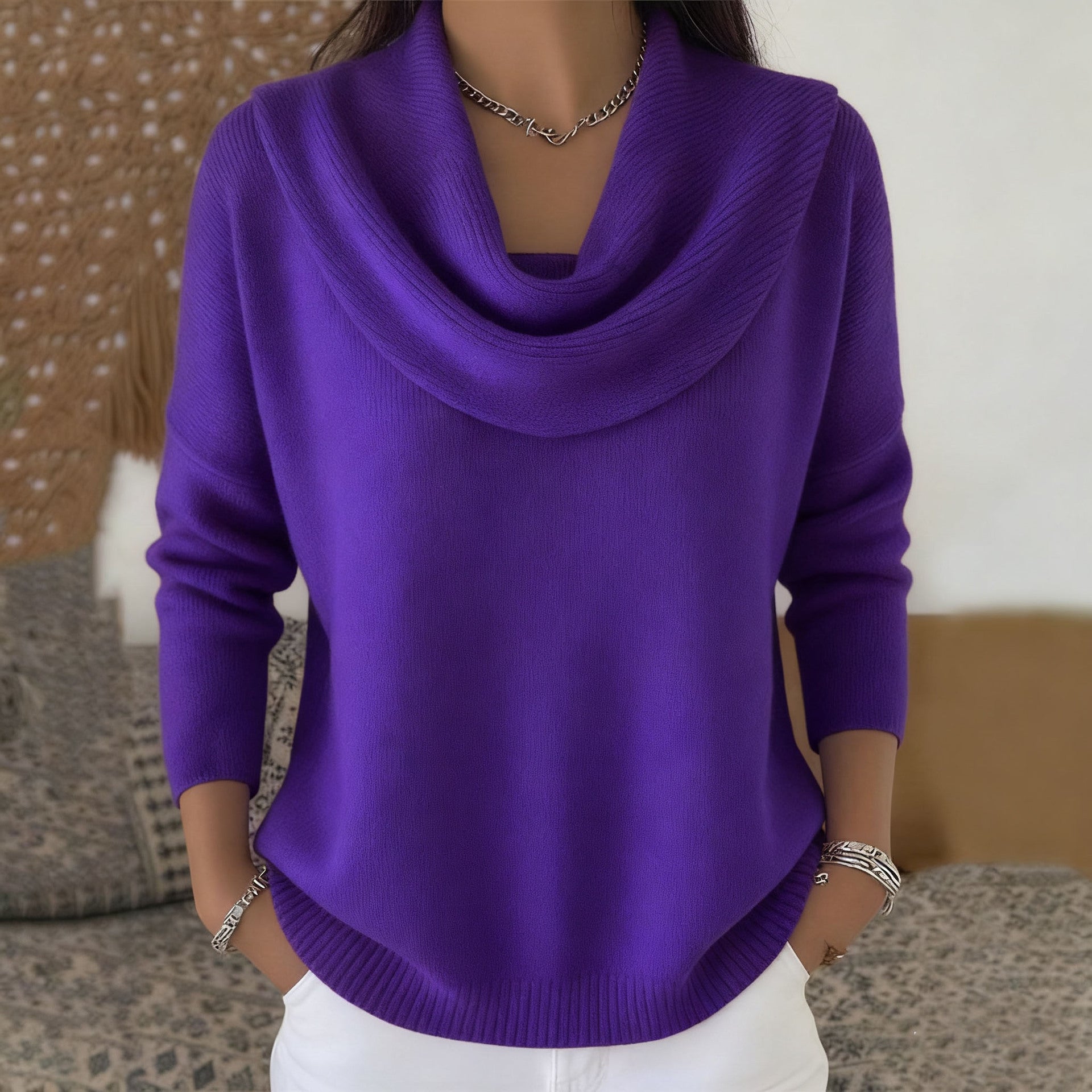 Classic soft relaxed jumper for women | Aveline -6
