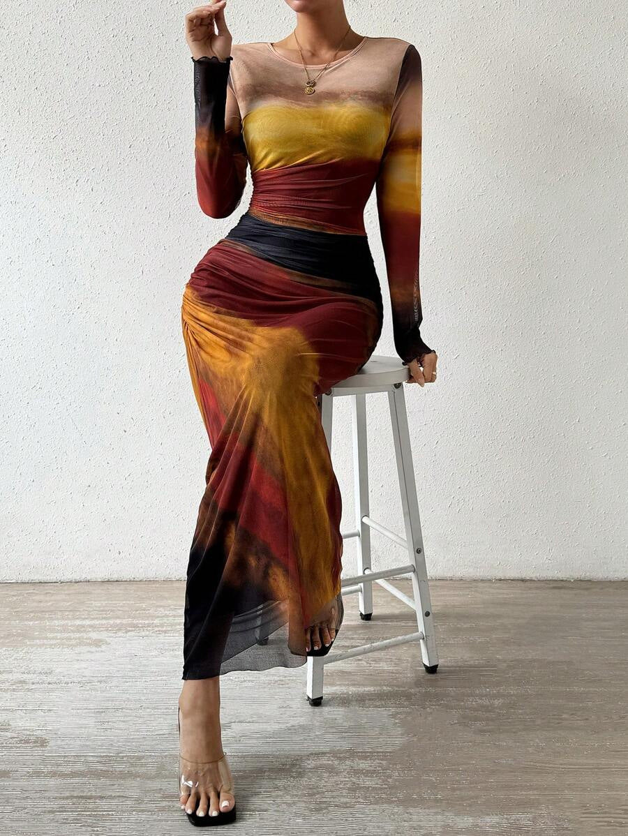 Flowy everyday relaxed maxi dress for women | Torina -4