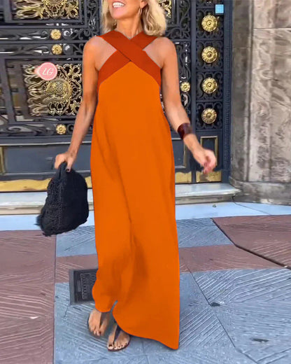 Elegant flowy relaxed dress for women | Delphine -7