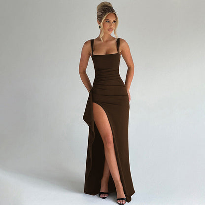 Classic elegant flowy maxi dress for women | Marilyn -4
