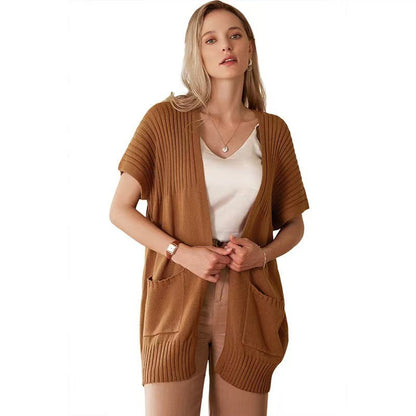 Relaxed knit ribbed cardigan for women | CASSAVA -5