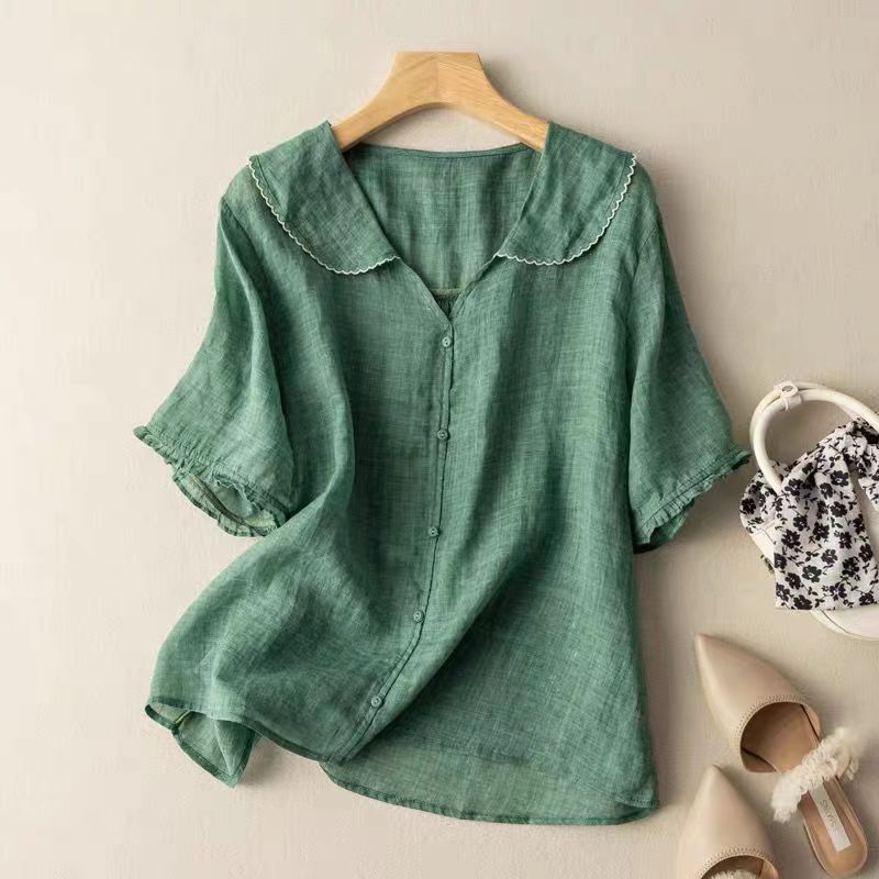 Classic feminine relaxed blouse for women | Adèle -1