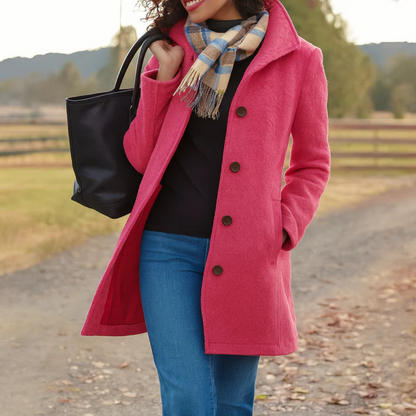 Classic elegant insulated coat for women | Serena -9
