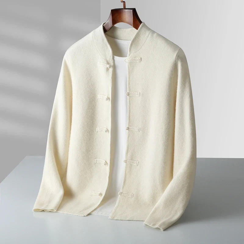 Relaxed longline knit cardigan for men | Rivor -3