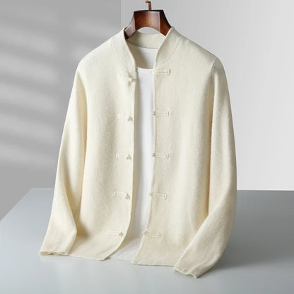 Relaxed longline knit cardigan for men | Rivor -3