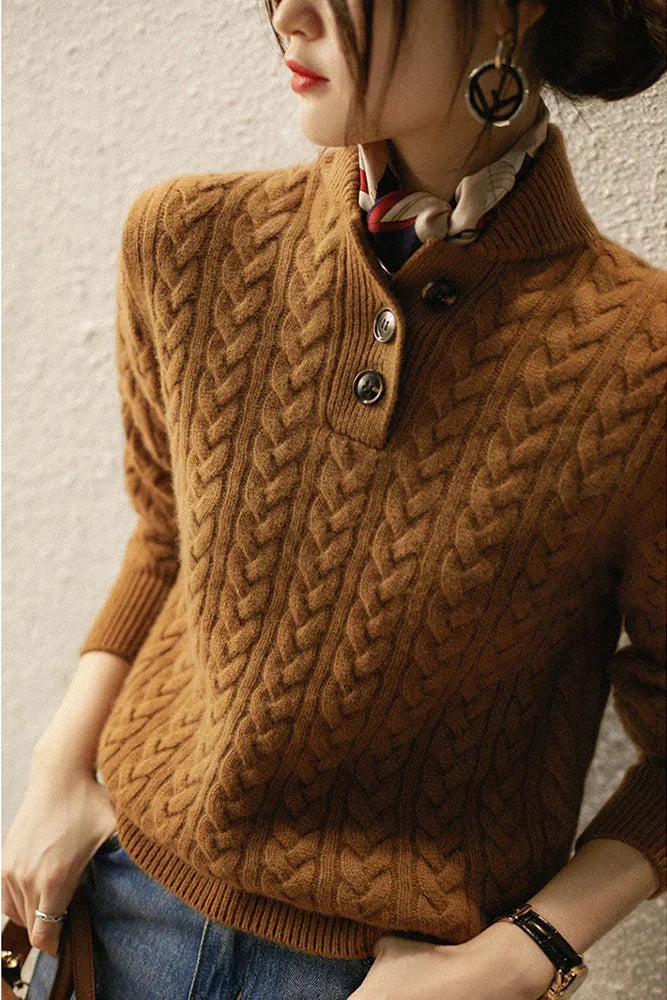 Cosy relaxed ribbed jumper for women | Celeste -1