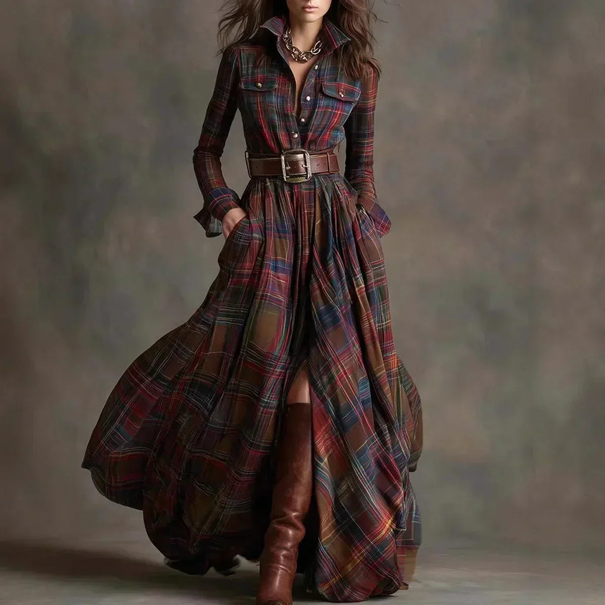 Flowy everyday relaxed maxi dress for women | Althea -1