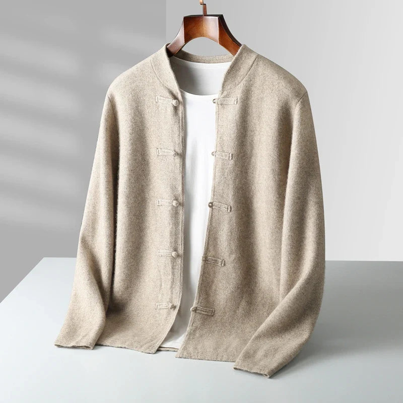 Relaxed longline knit cardigan for men | Rivor -1