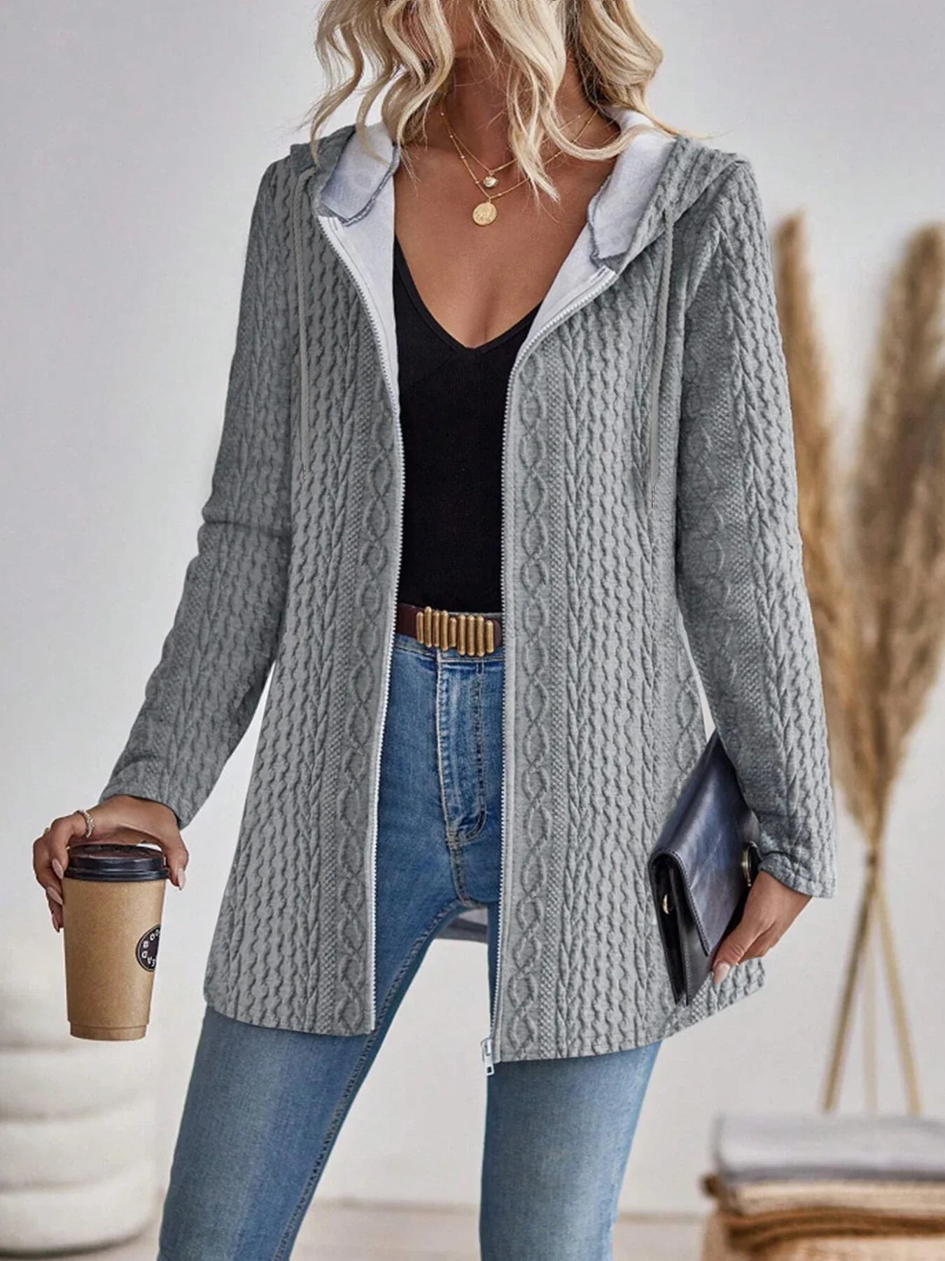 Classic relaxed knit cardigan for women | Sheila -1