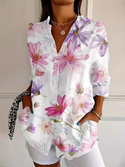 Classic elegant relaxed blouse for women | Andie -4