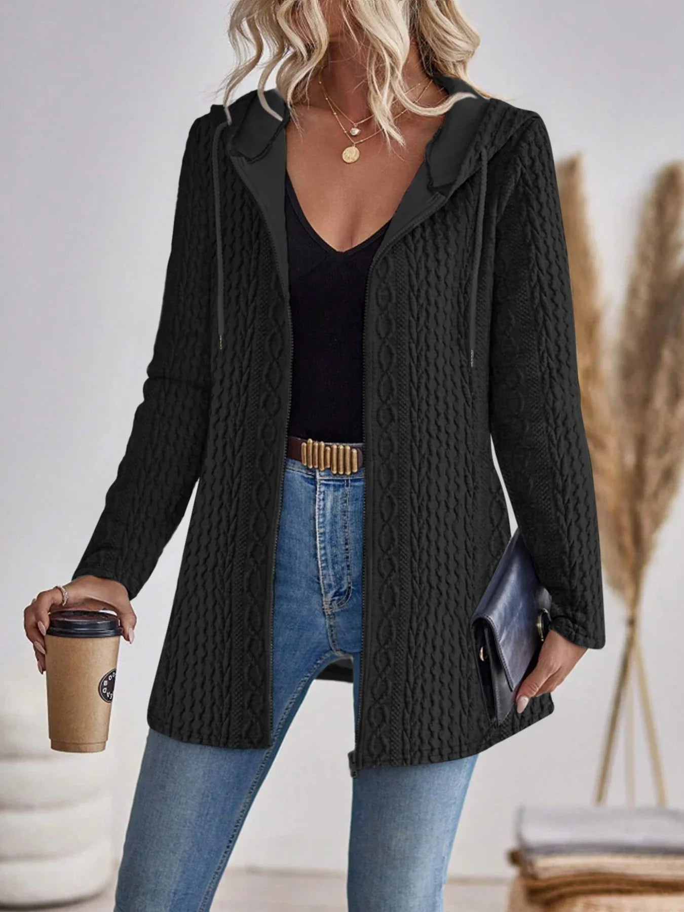 Classic relaxed knit cardigan for women | Sheila -5