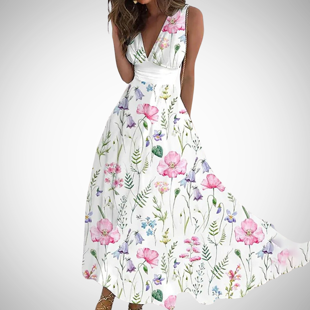 Elegant flowy everyday maxi dress for women | Mirianne -3