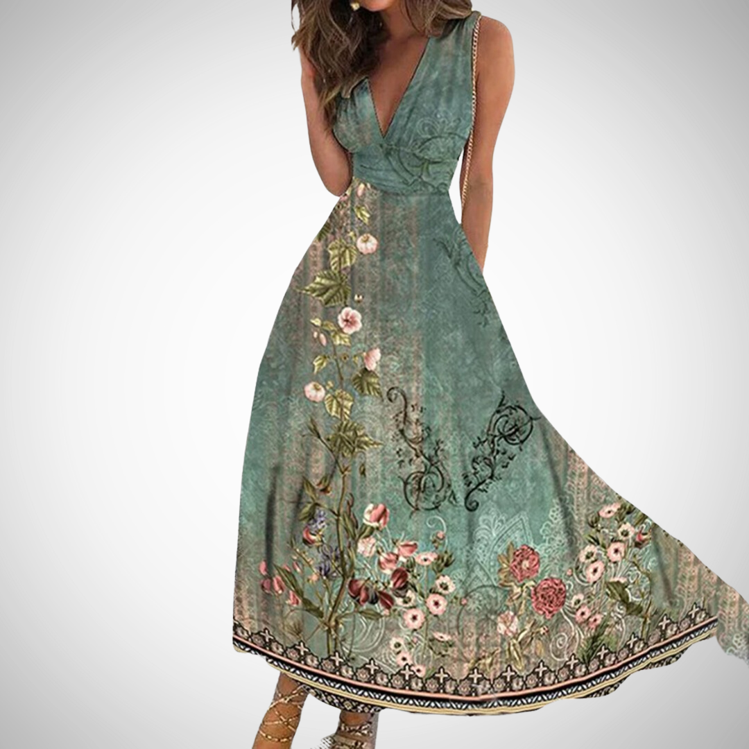 Elegant flowy everyday maxi dress for women | Mirianne -2