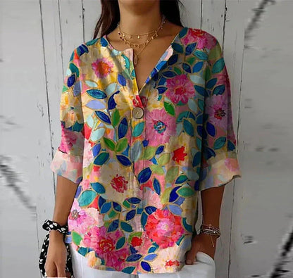 Feminine everyday relaxed blouse for women | Helen -1