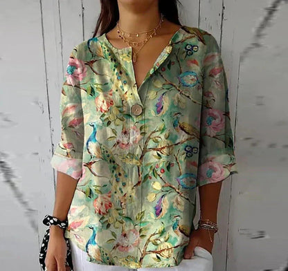 Feminine everyday relaxed blouse for women | Helen -3