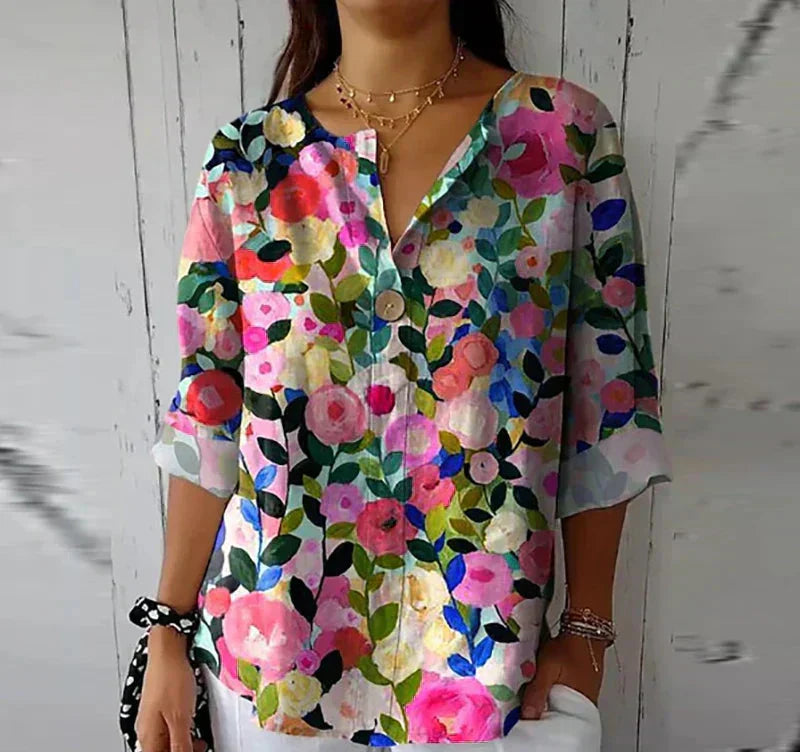 Feminine everyday relaxed blouse for women | Helen -2