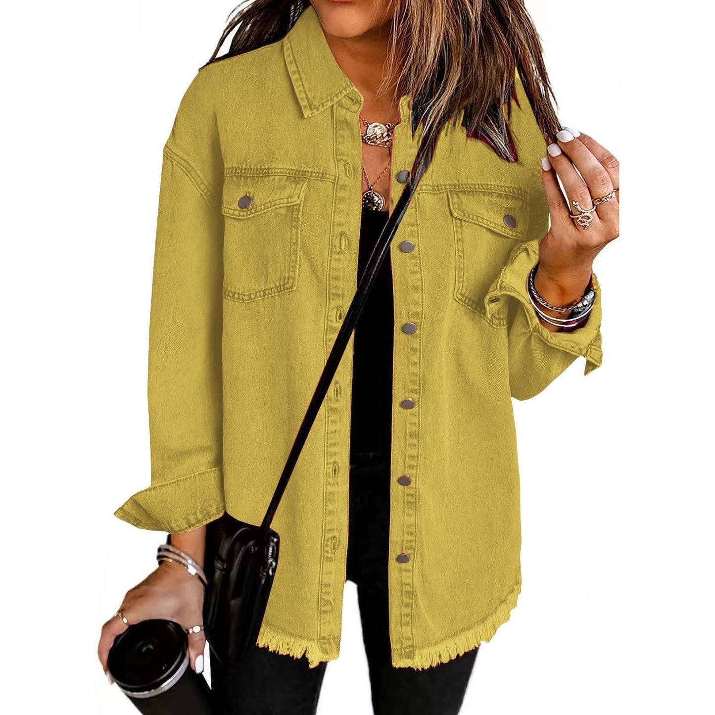 Classic everyday relaxed denim jacket for women | Katja -15