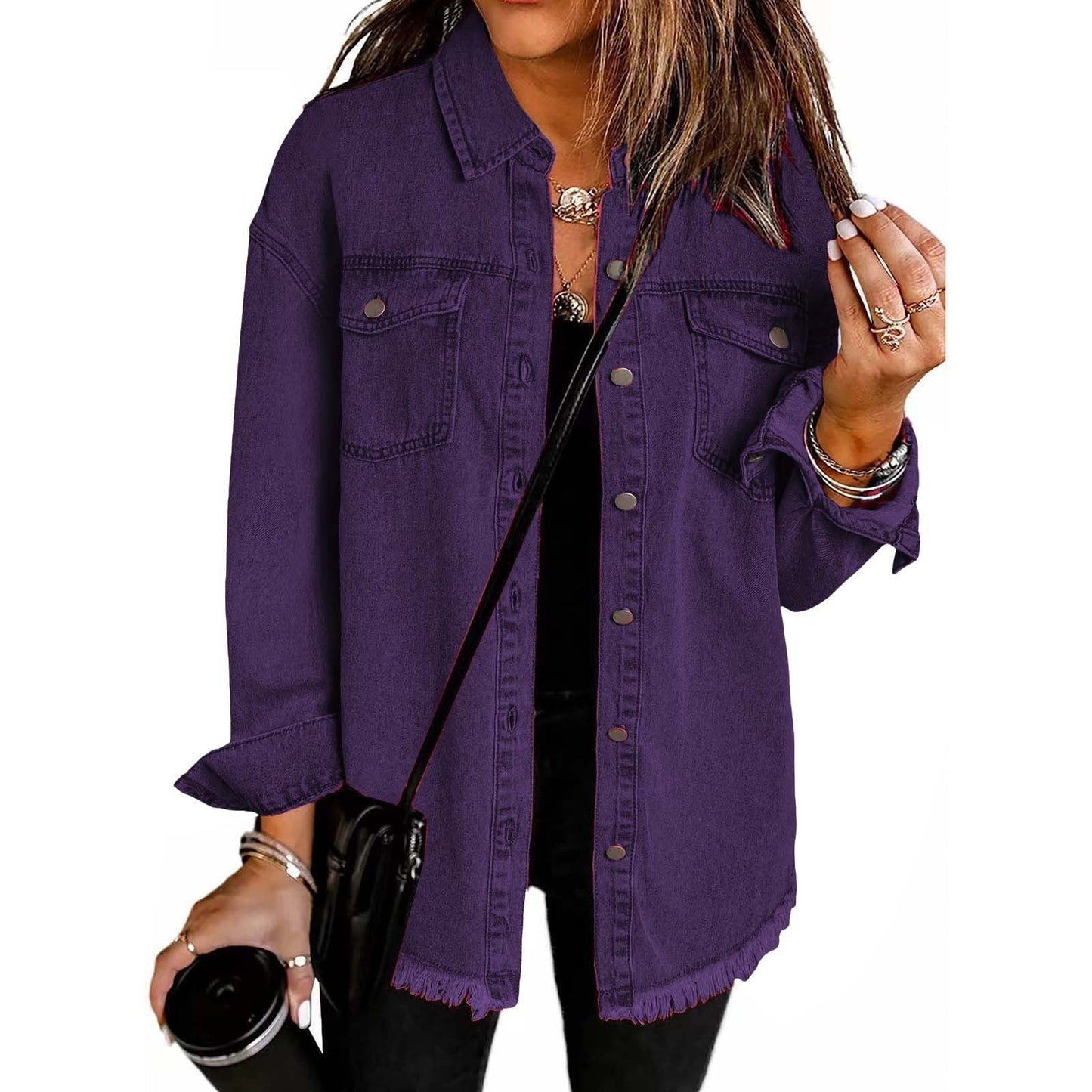 Classic everyday relaxed denim jacket for women | Katja -11