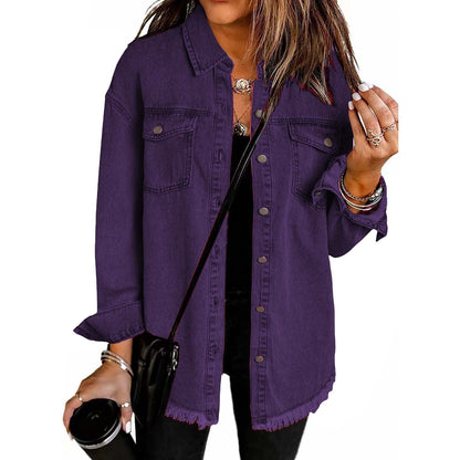 Classic everyday relaxed denim jacket for women | Katja -11