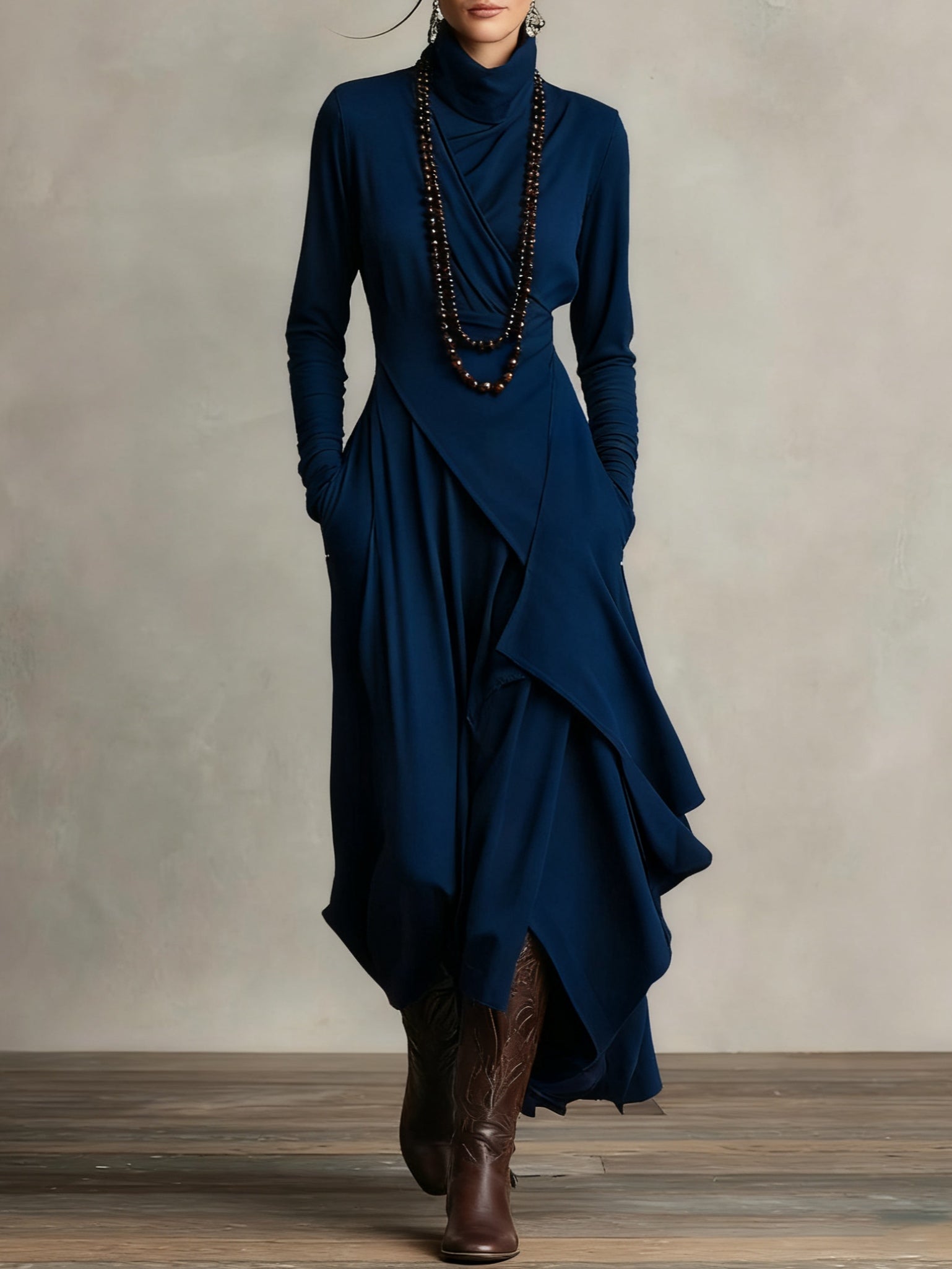 Classic elegant flowy maxi dress for women | Marilyn -5