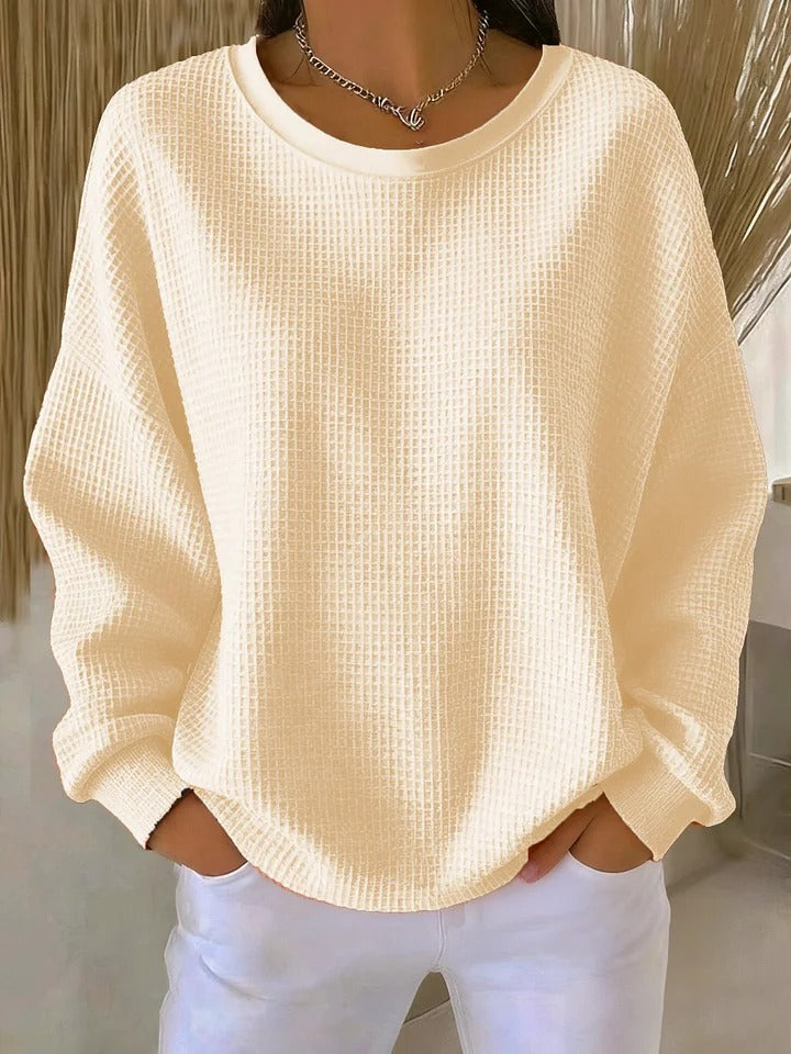 Relaxed knit ribbed jumper for women | Elora -4