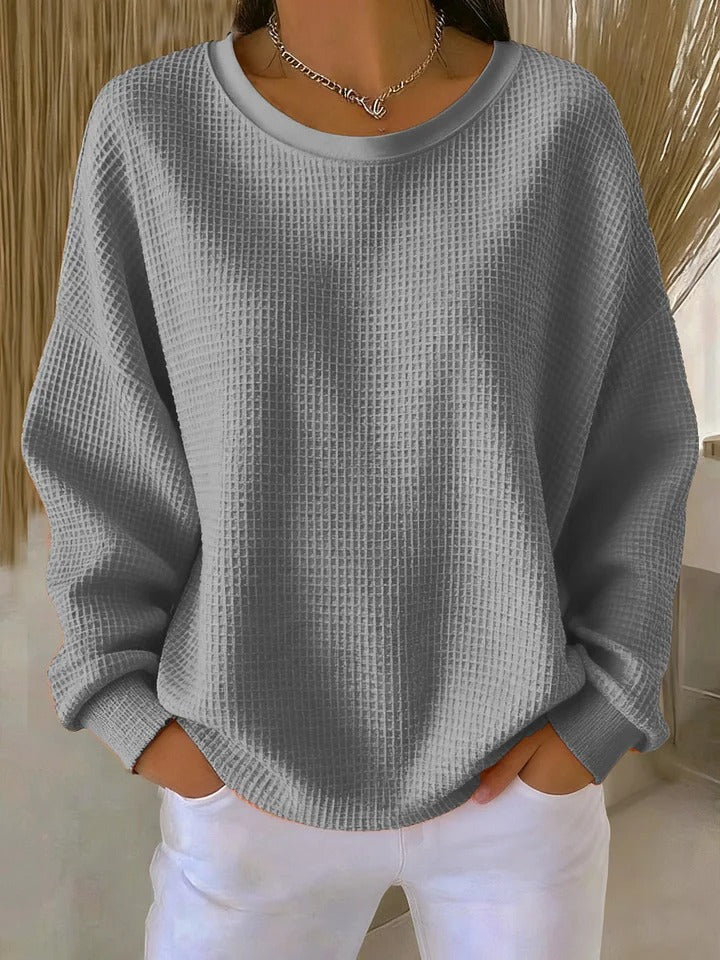 Relaxed knit ribbed jumper for women | Elora -3