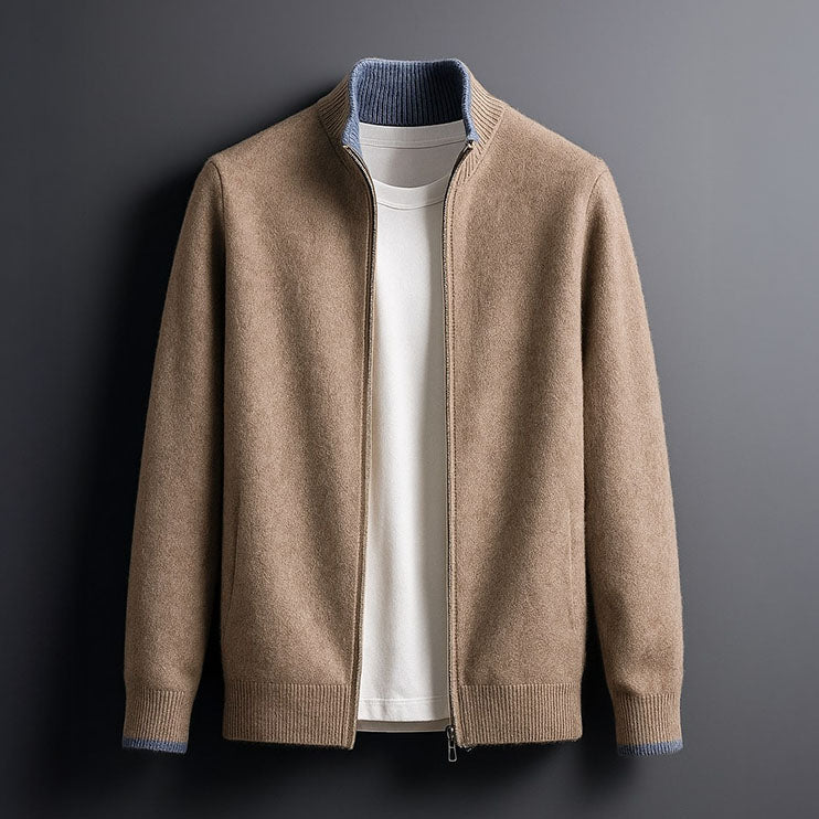 Classic soft ribbed cardigan for men | Alessio -1
