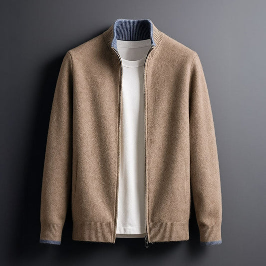 Classic soft ribbed cardigan for men | Alessio -1