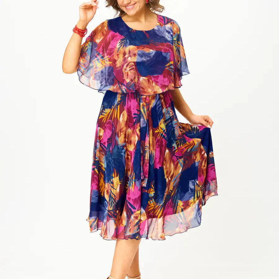 Classic elegant flowy dress for women | Barbara -2