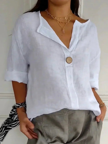 Classic feminine relaxed blouse for women | NAYLA -4
