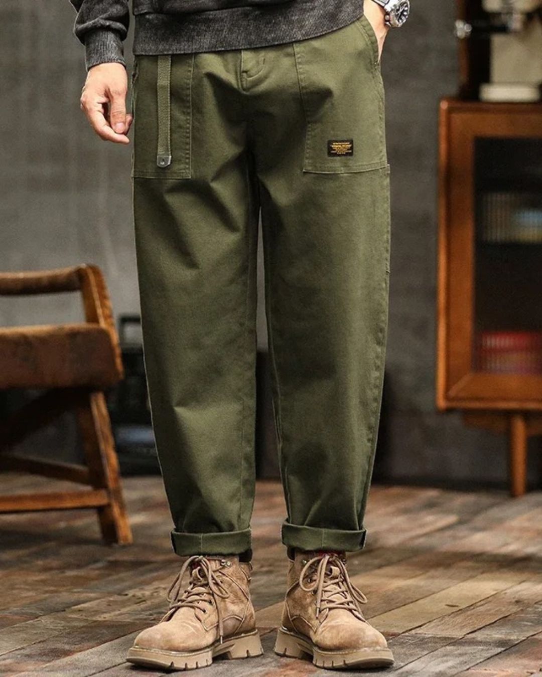 Utility everyday relaxed cargo trousers for men | Hudson -1